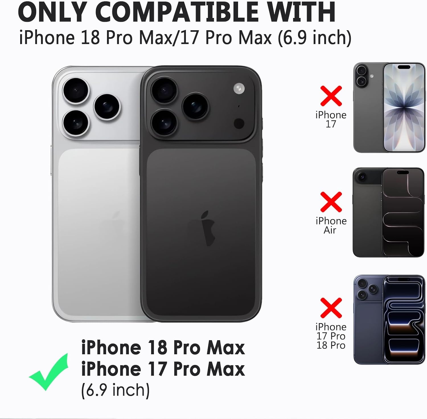 image:imageTENOC Phone Case Compatible with iPhone 17 Pro amp iPhone 18 Pro 63 InchBlack