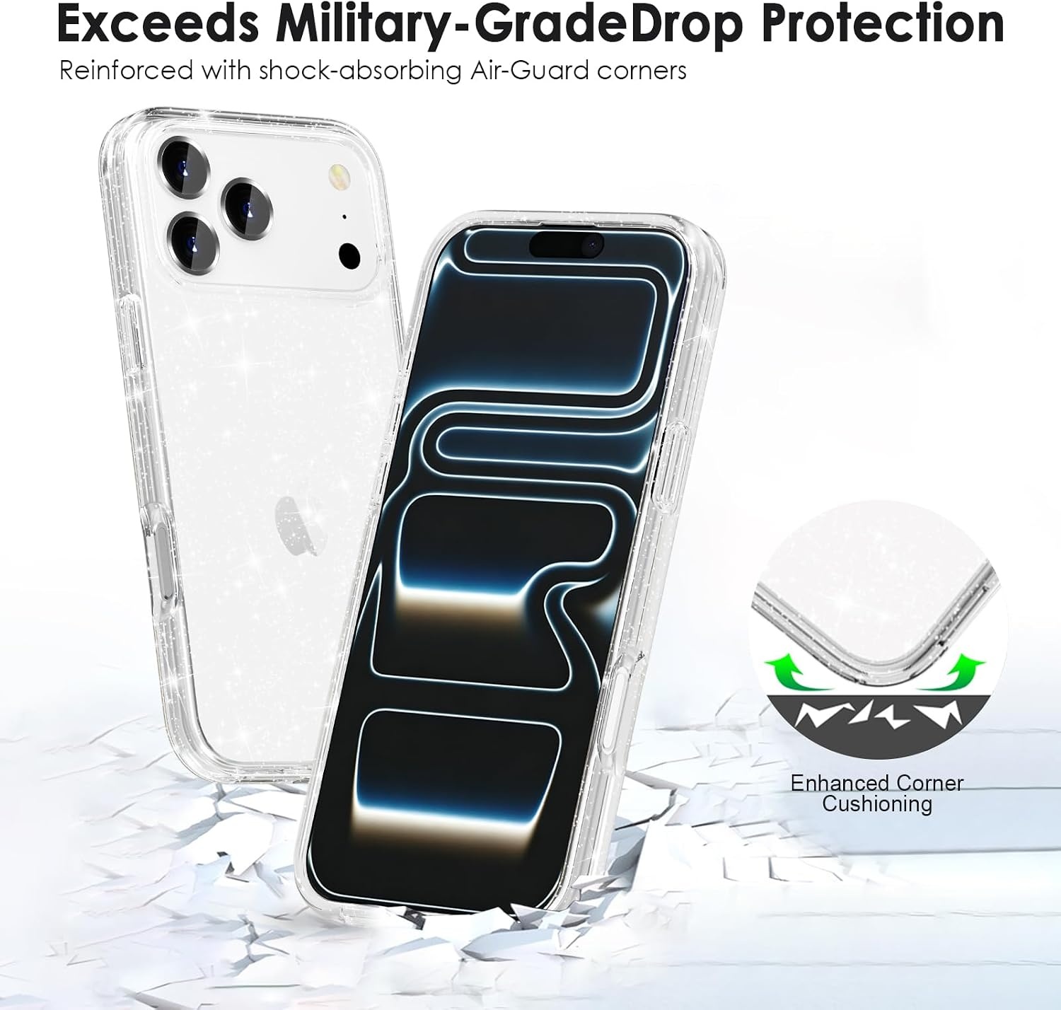 image:imageTENOC Phone Case Compatible with iPhone 17 Pro amp iPhone 18 Pro 63 InchClear Glitter