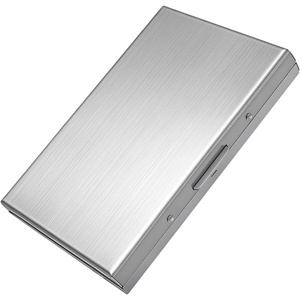 TENOC Business Card Case 1 Pack, Premium Aluminum Metal Credit Card Holder for Men & Women, Slim Hard Shell Wallet with 6 Accordion Slots for ID, Cash & Travel, RFID Blocking (Brushed Silver)
