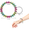 TENOC Spiral Coil Keychain, Anti-lost Key Chain Holder Lanyard Cord for Sauna Outdoor Sports and Gym Pool(Rainbow-s1)