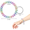 TENOC Spiral Coil Keychain, Anti-lost Key Chain Holder Lanyard Cord for Sauna Outdoor Sports and Gym Pool(Rainbow-s2)