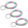 TENOC Spiral Coil Keychain, Anti-lost Key Chain Holder Lanyard Cord for Sauna Outdoor Sports and Gym Pool(Rainbow-s2)