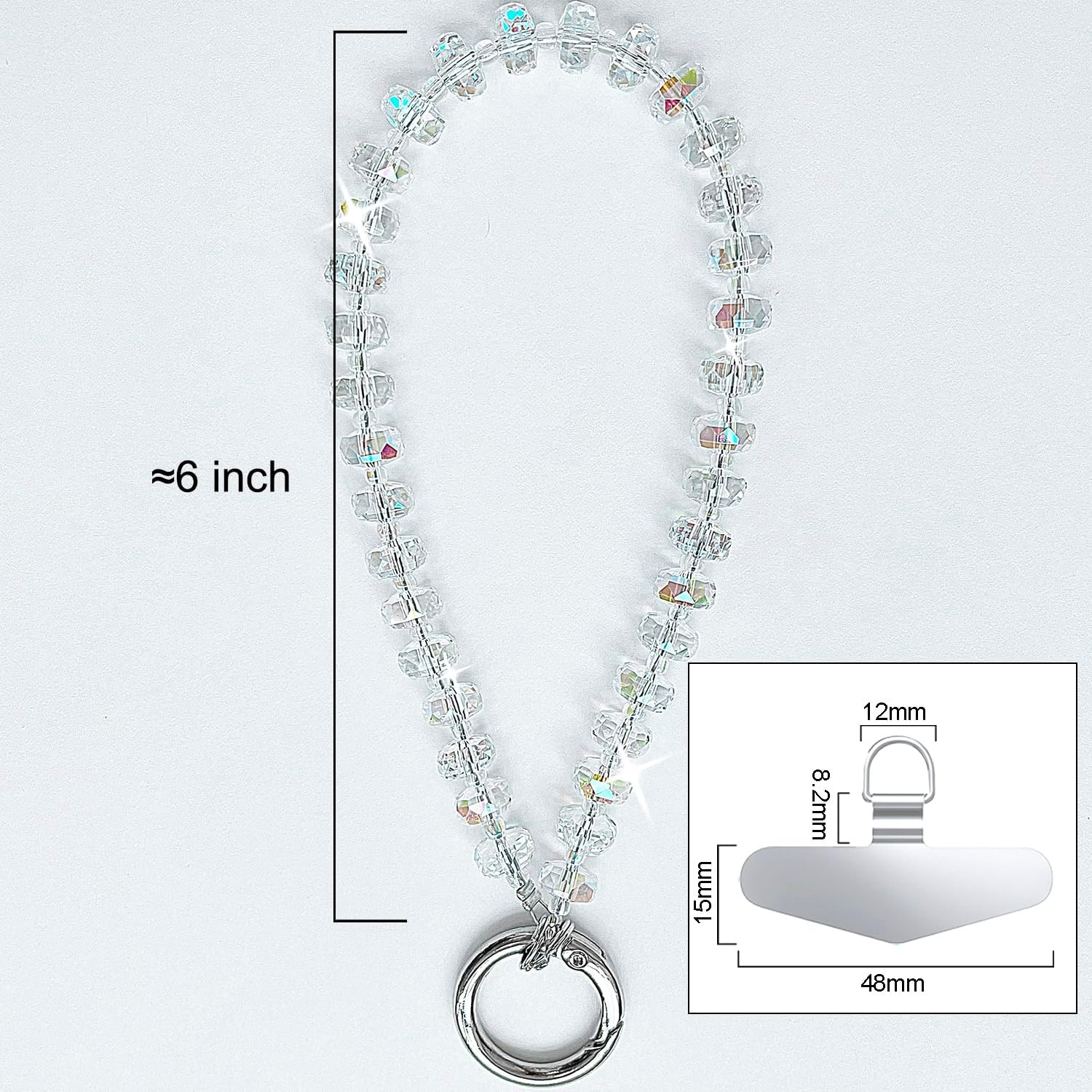 image:imageTENOC Beaded Phone Wrist Strap BurgundyCclear
