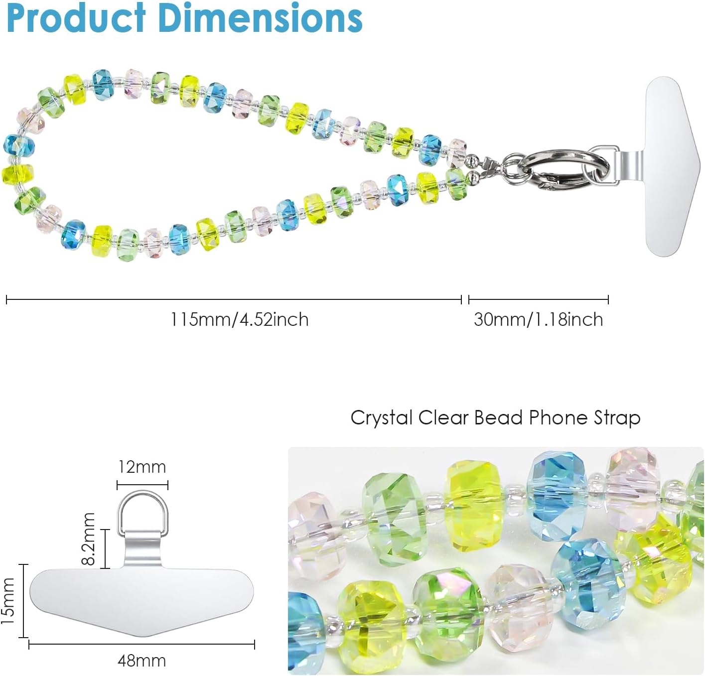 image:imageTENOC Beaded Phone Wrist Strap BurgundyCcolorful