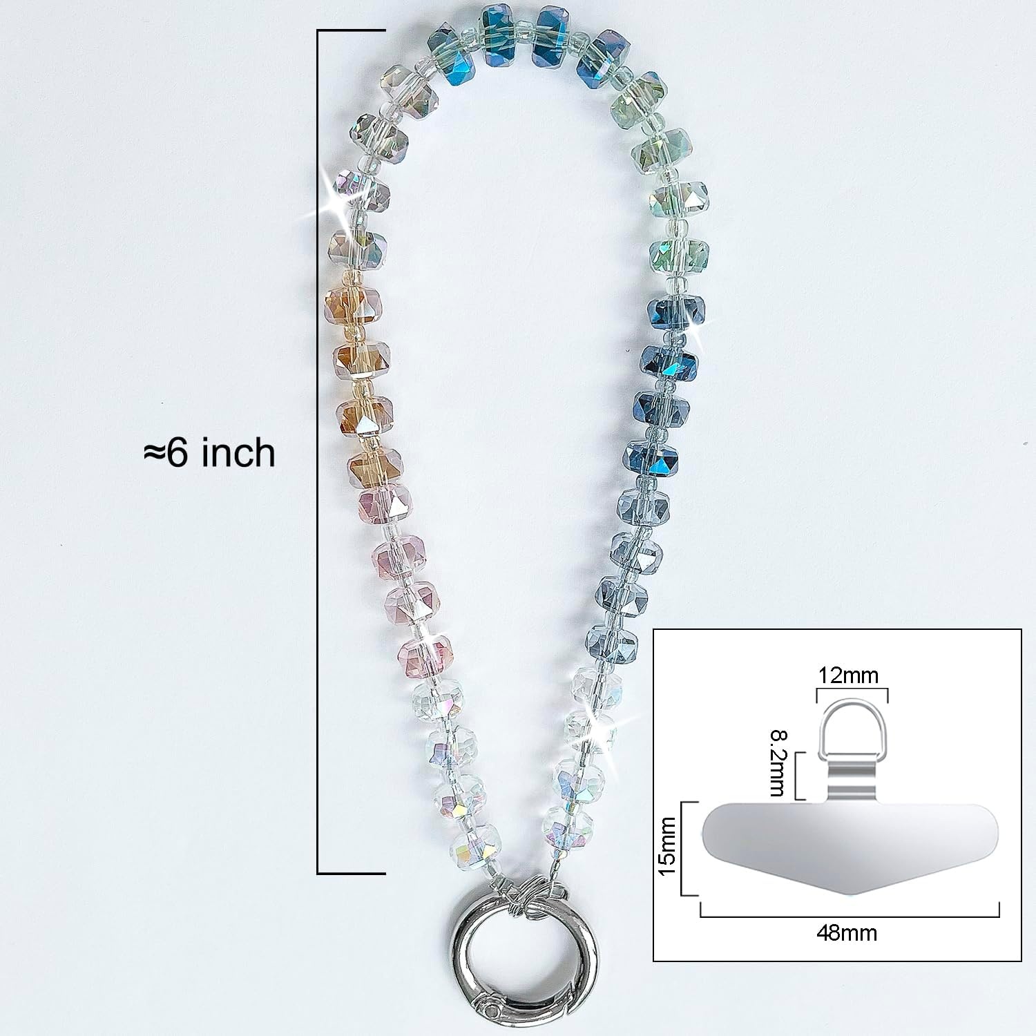 image:imageTENOC Beaded Phone Wrist Strap BurgundyCmulticolour