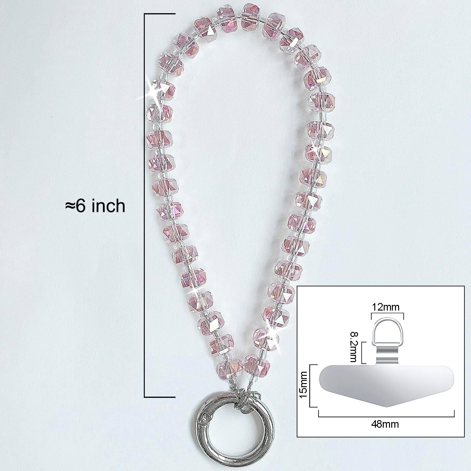image:imageTENOC Beaded Phone Wrist Strap BurgundyCpink