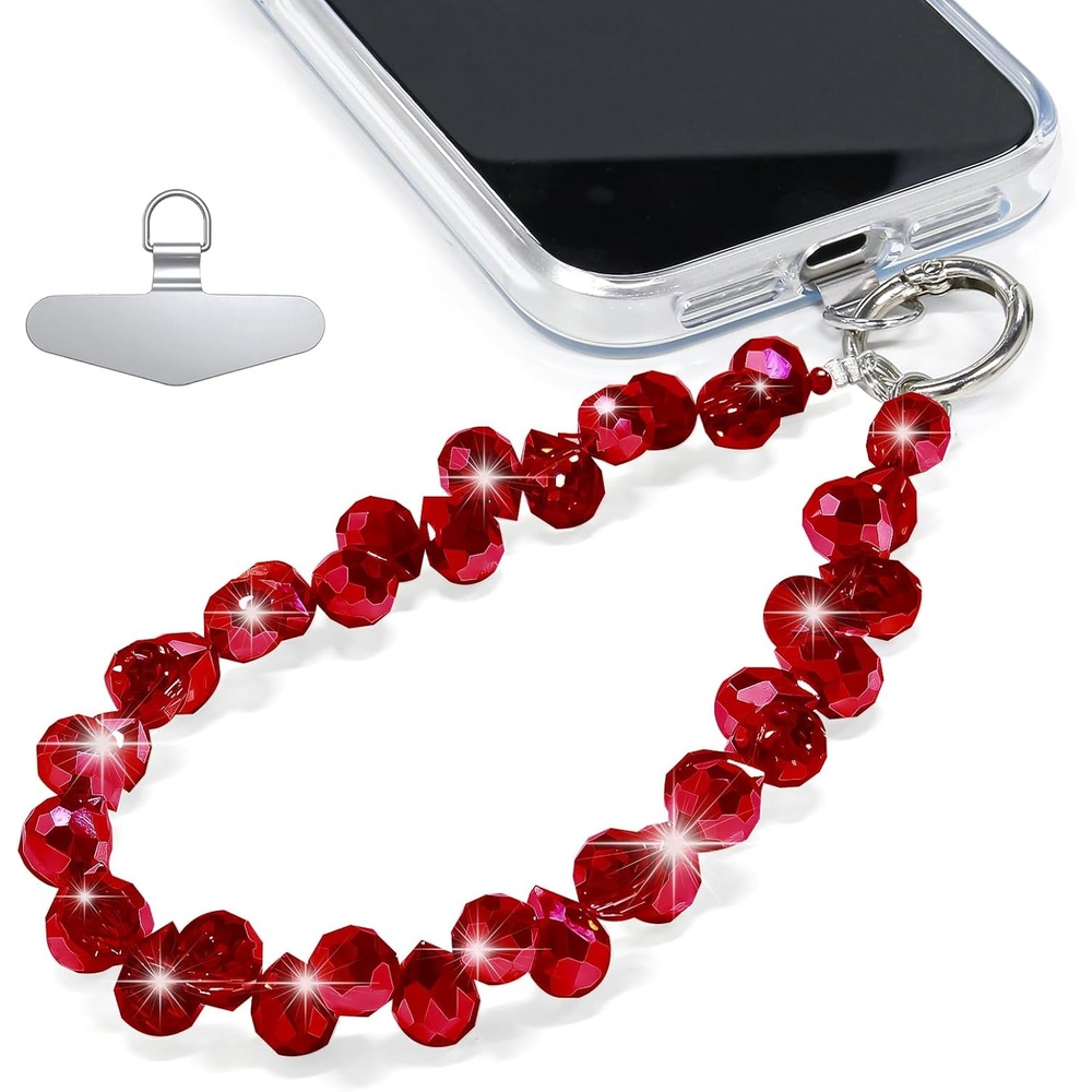 image:imageTENOC Beaded Phone Wrist Strap BurgundyAburgundy