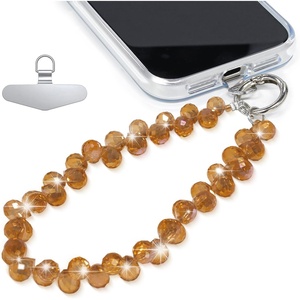 TENOC Beaded Phone Wrist Strap, Burgundy(A-caramel Brown)