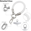 Spiral Wrist Strap, Phone Lanyard with Tether Tab(White)