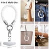 Spiral Wrist Strap, Phone Lanyard with Tether Tab(White)
