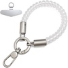 Spiral Wrist Strap, Phone Lanyard with Tether Tab(White)