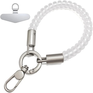 Spiral Wrist Strap, Phone Lanyard with Tether Tab(White)